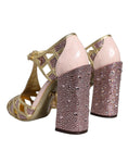 Bild in Galerie-Betrachter laden, Dolce & Gabbana Pink Strass Crystals T-strap Sandals Shoes
