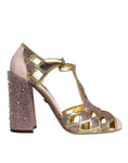 Bild in Galerie-Betrachter laden, Dolce & Gabbana Pink Strass Crystals T-strap Sandals Shoes
