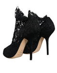 Bild in Galerie-Betrachter laden, Dolce & Gabbana Black Stretch Taormina Lace Boots Shoes
