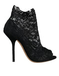 Bild in Galerie-Betrachter laden, Dolce & Gabbana Black Stretch Taormina Lace Boots Shoes
