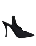 Bild in Galerie-Betrachter laden, Dolce & Gabbana Black Jersey Stretch Heels Slingback Shoes
