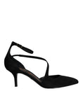 Bild in Galerie-Betrachter laden, Dolce & Gabbana Black Suede Ankle Strap Pumps Heels Shoes
