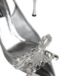 Bild in Galerie-Betrachter laden, Dolce & Gabbana Silver Mesh Crystal Embellished Slingback Shoes
