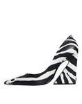 Bild in Galerie-Betrachter laden, Dolce & Gabbana White Black Zebra Leather Heels Pumps Shoes
