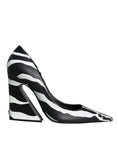 Bild in Galerie-Betrachter laden, Dolce & Gabbana White Black Zebra Leather Heels Pumps Shoes
