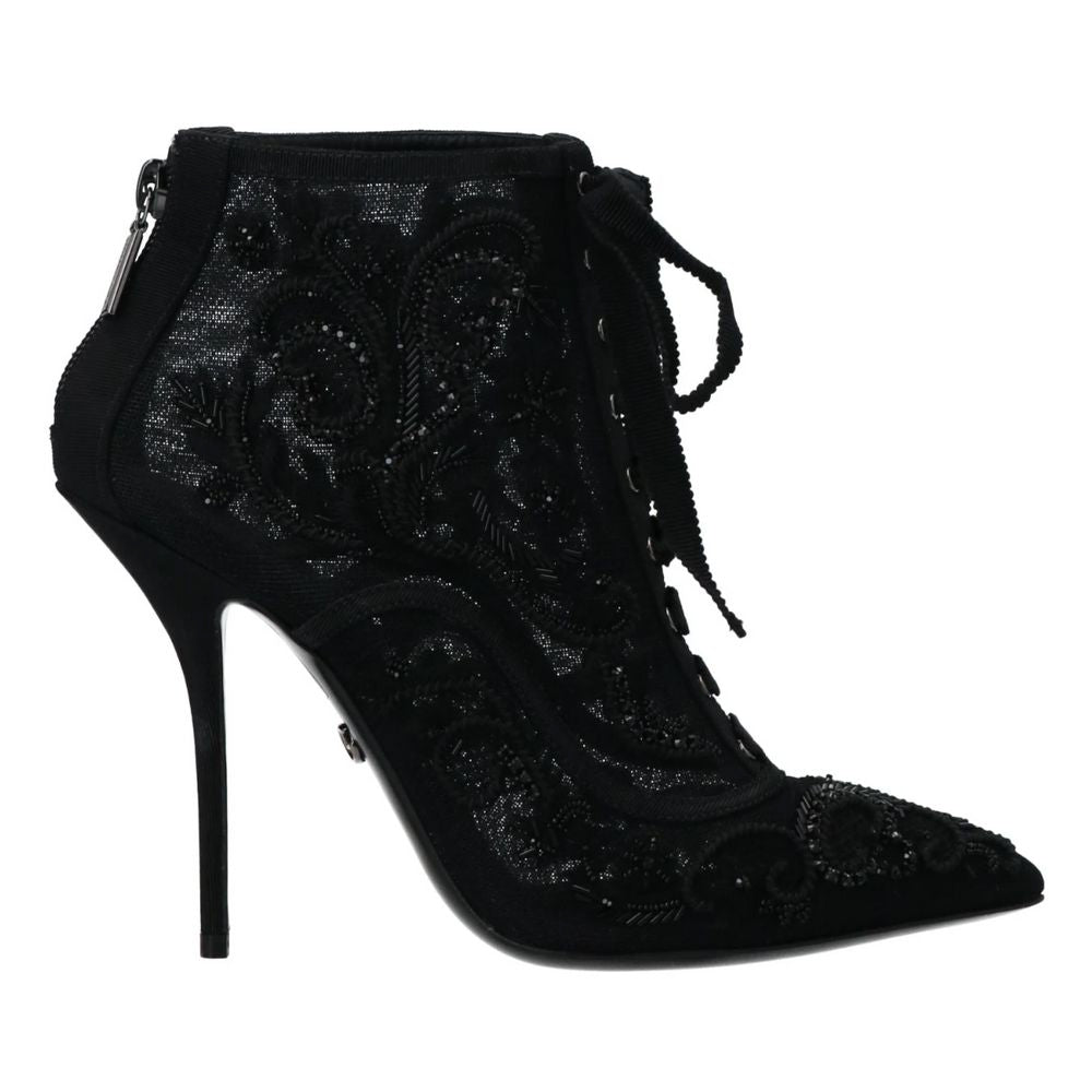 Dolce & Gabbana Schwarzer Polyester-Stiefel