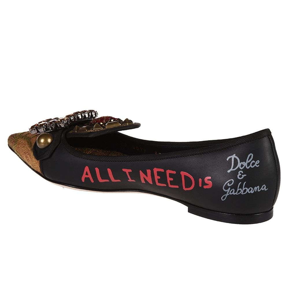 Dolce & Gabbana Schwarzes Leder Di Kalbsleder Pumps