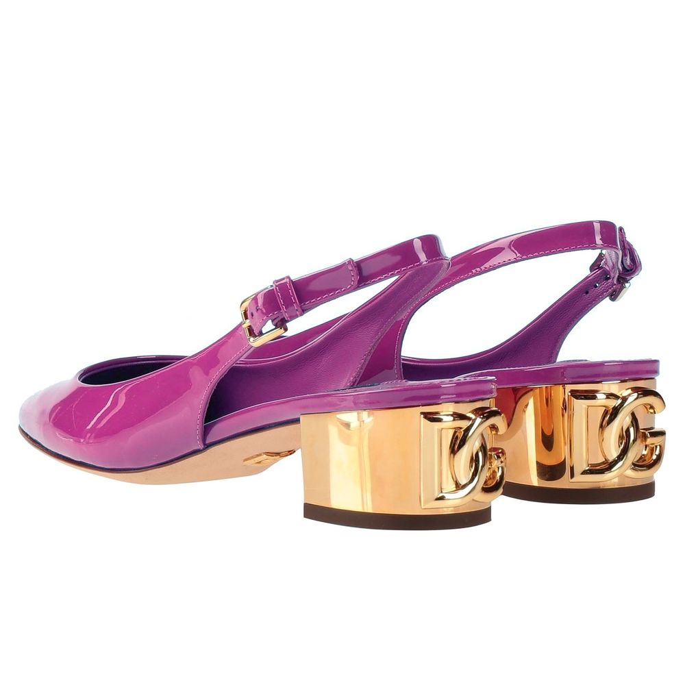 Dolce & Gabbana Lila Leder Di Kalbsleder Pumps