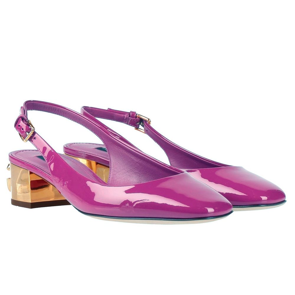 Dolce & Gabbana Lila Leder Di Kalbsleder Pumps