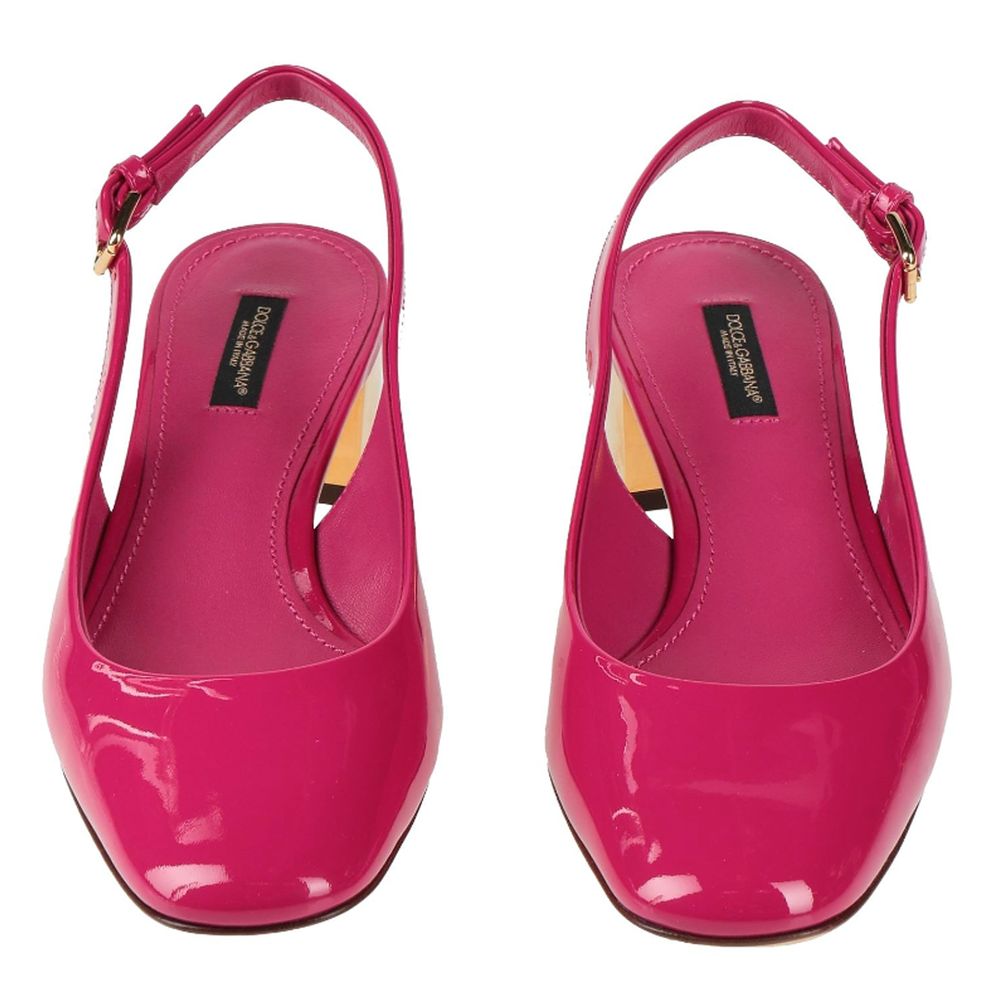 Dolce & Gabbana Fuchsia Leder Di Kalbsleder Pumps