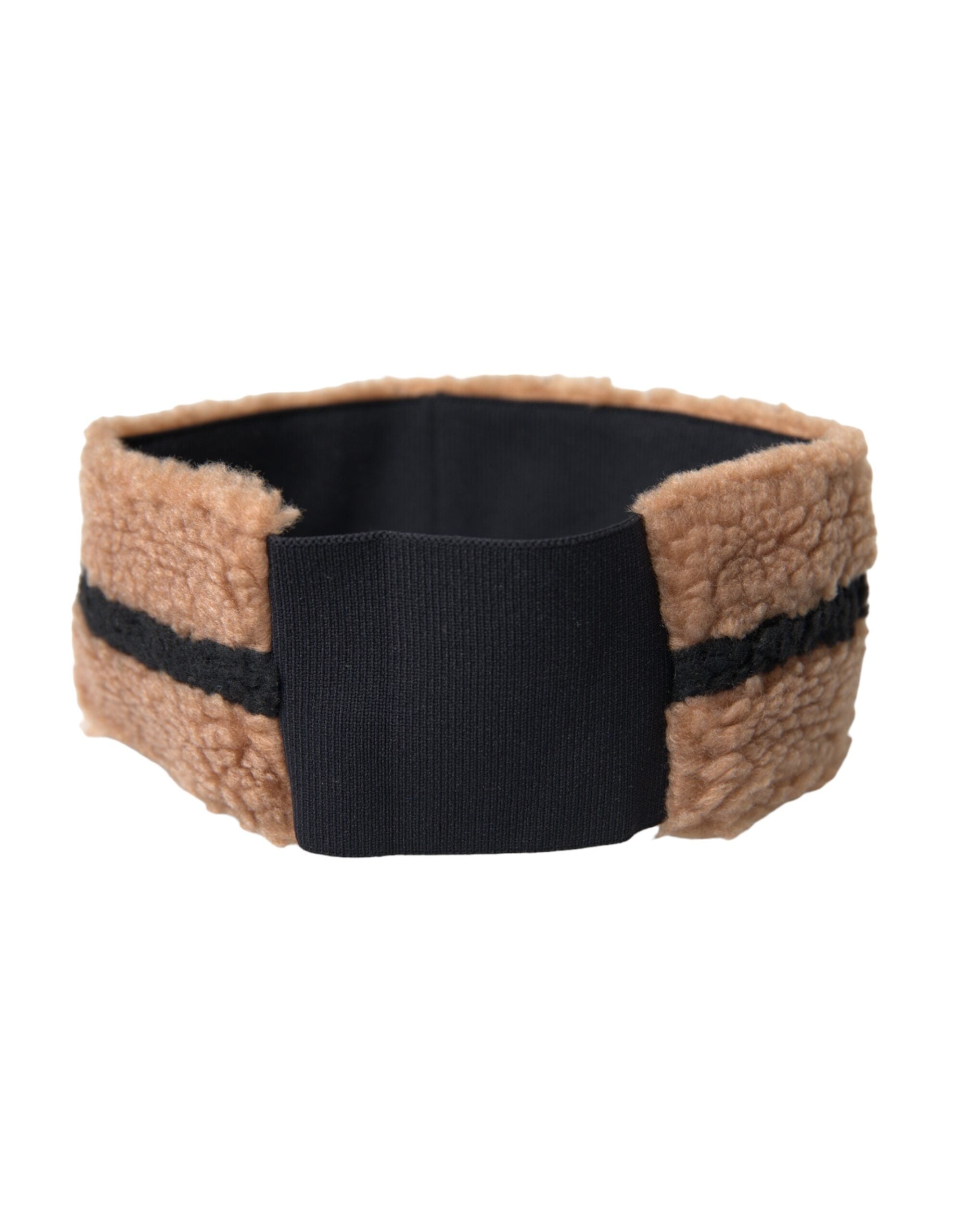 Dolce & Gabbana Braun Schwarz Fleece Wolle Stirnband Hut Männer