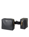 Load image into Gallery viewer, Dolce & Gabbana Schwarze Gürteltasche aus Kalbsleder mit doppeltem Gürtel und Bauchtasche
