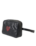 Load image into Gallery viewer, Dolce & Gabbana Schwarzes Leder Marsupio Steppung Liebe Gürtel Fanny Pack Tasche
