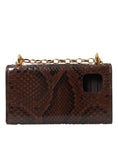 Load image into Gallery viewer, Dolce & Gabbana Braunes Pythonleder DG Girls Crossbody Handytasche
