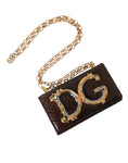 Load image into Gallery viewer, Dolce & Gabbana Braunes Pythonleder DG Girls Crossbody Handytasche
