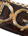 Load image into Gallery viewer, Dolce & Gabbana Braunes Pythonleder DG Girls Crossbody Handytasche
