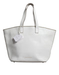 Load image into Gallery viewer, Brunello Cucinelli White Leather Logo Shoulder Strap Shopping Tote Bag
