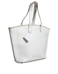 Load image into Gallery viewer, Brunello Cucinelli White Leather Logo Shoulder Strap Shopping Tote Bag
