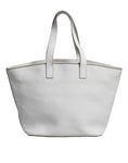 Load image into Gallery viewer, Brunello Cucinelli White Leather Logo Shoulder Strap Shopping Tote Bag
