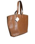 Bild in Galerie-Betrachter laden, Brunello Cucinelli Brown Leather Logo Shoulder Strap Shopping Tote Bag
