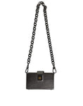 Load image into Gallery viewer, Dolce & Gabbana Metallic Gray DG BOX Leather Shoulder Chain Strap Bag
