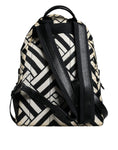 Resmi galeri görüntüleyiciye yükleyin, Dolce & Gabbana Black White Nylon Leather Travel Back Pack Bag
