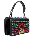 Load image into Gallery viewer, Dolce & Gabbana Black Leather Lighted Top Handle Handbag Bag
