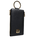 Resmi galeri görüntüleyiciye yükleyin, Dolce & Gabbana Black Leather Logo Plaque Neck Strap Card Coin Wallet
