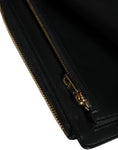 Resmi galeri görüntüleyiciye yükleyin, Dolce & Gabbana Black Leather Logo Plaque Neck Strap Card Coin Wallet
