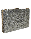 Resmi galeri görüntüleyiciye yükleyin, Dolce & Gabbana Silver Sequined Clutch Evening Crossbody Bag
