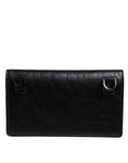 Resmi galeri görüntüleyiciye yükleyin, Dolce & Gabbana Black Leather DG Logo Bifold Card Slot Crossbody Bag
