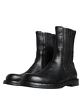 Bild in Galerie-Betrachter laden, Dolce & Gabbana Black Horse Leather Mid Calf Boots Shoes
