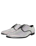 Bild in Galerie-Betrachter laden, Dolce & Gabbana Silver Leather Rhinestones Derby Dress Shoes
