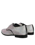 Bild in Galerie-Betrachter laden, Dolce & Gabbana Silver Leather Rhinestones Derby Dress Shoes
