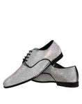 Bild in Galerie-Betrachter laden, Dolce & Gabbana Silver Leather Rhinestones Derby Dress Shoes
