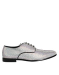 Bild in Galerie-Betrachter laden, Dolce & Gabbana Silver Leather Rhinestones Derby Dress Shoes
