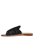 Bild in Galerie-Betrachter laden, Dolce & Gabbana Black Monochrome Braided Raffia Slides Shoes
