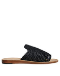 Bild in Galerie-Betrachter laden, Dolce & Gabbana Black Monochrome Braided Raffia Slides Shoes
