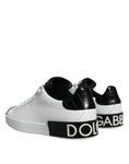 Load image into Gallery viewer, Dolce & Gabbana Black Leather Logo Portofino Sneaker Shoes
