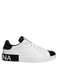 Load image into Gallery viewer, Dolce & Gabbana Black Leather Logo Portofino Sneaker Shoes
