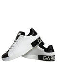 Load image into Gallery viewer, Dolce & Gabbana Black Leather Logo Portofino Sneaker Shoes
