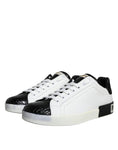 Load image into Gallery viewer, Dolce & Gabbana Black Leather Logo Portofino Sneaker Shoes
