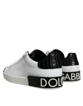 Load image into Gallery viewer, Dolce & Gabbana Black Leather Logo Portofino Sneaker Shoes
