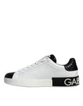 Load image into Gallery viewer, Dolce & Gabbana Black Leather Logo Portofino Sneaker Shoes
