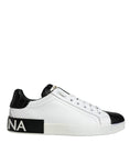 Load image into Gallery viewer, Dolce & Gabbana Black Leather Logo Portofino Sneaker Shoes
