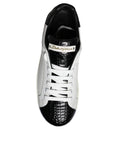 Load image into Gallery viewer, Dolce & Gabbana Black Leather Logo Portofino Sneaker Shoes
