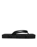 Bild in Galerie-Betrachter laden, Dolce & Gabbana Black Rubber Flip Flops Slide Sandals Shoes
