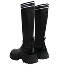 Resmi galeri görüntüleyiciye yükleyin, Dolce & Gabbana Black White Polyester Socks High Boots Shoes
