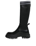 Resmi galeri görüntüleyiciye yükleyin, Dolce & Gabbana Black White Polyester Socks High Boots Shoes
