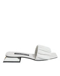 Bild in Galerie-Betrachter laden, Dolce & Gabbana White Leather Slides Flats Sandals Shoes
